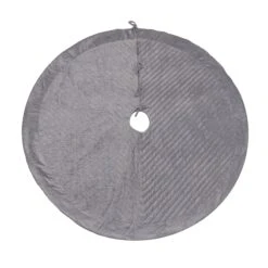 60 In. HGTV Home Collection Quilted Velvet Tree Skirt, Silver