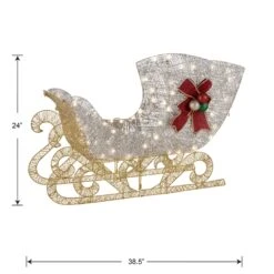 38 In. Santas Sleigh With LED Lights 10 38 In. Santas Sleigh With LED Lights -Christmas Trees Sales DF 070021U Silo Dim