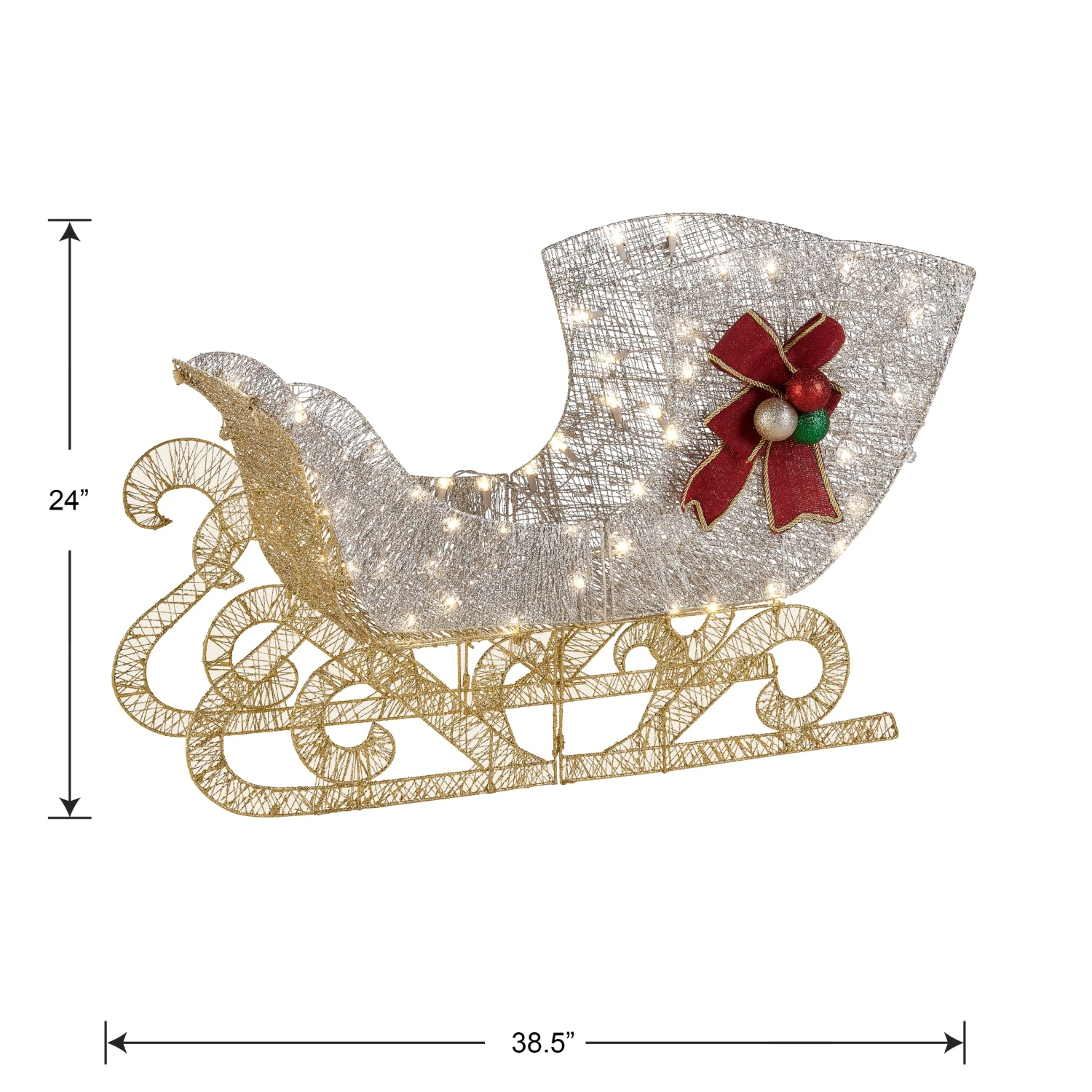 38 In. Santas Sleigh With LED Lights 5 38 In. Santas Sleigh With LED Lights - Image 5