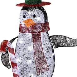 36 In. Pre Lit Penguin With Red Top Hat And Candy Cane Decor 6 36 In. Pre Lit Penguin With Red Top Hat And Candy Cane Decor -Christmas Trees Sales DF 100020U Silo C1