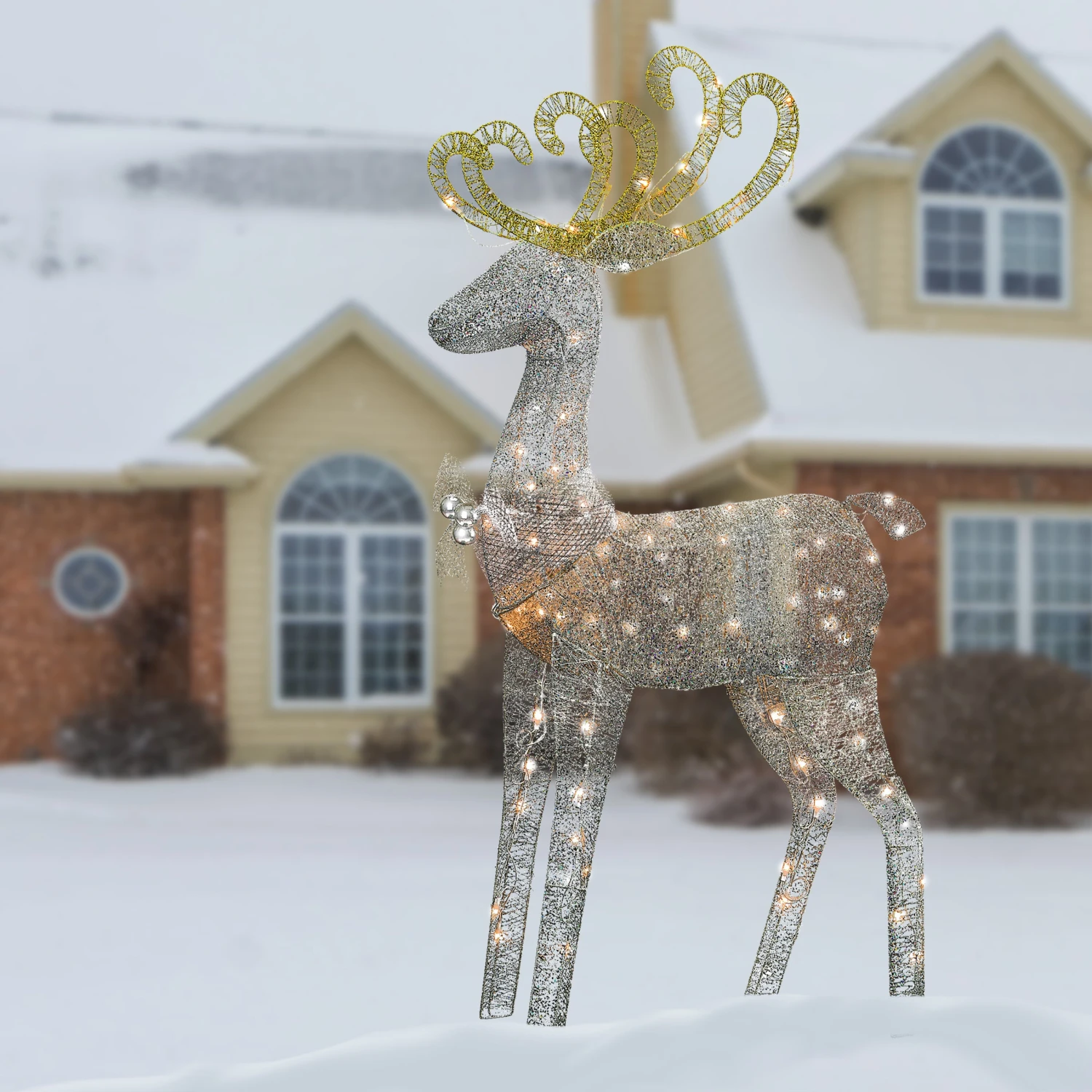 60 In. Reindeer Decoration With Clear Lights 2 60 In. Reindeer Decoration With Clear Lights - Image 2