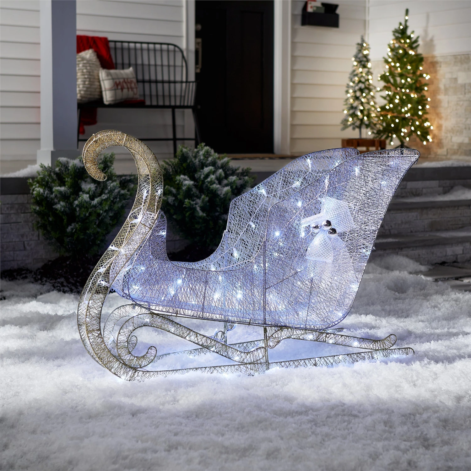 48 In. Santas Sleigh With Cool White LED Lights 3 48 In. Santas Sleigh With Cool White LED Lights - Image 3