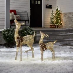 38 In. And 28 In. Pre-Lit Fawn With Doe Decoration 8 38 In. And 28 In. Pre-Lit Fawn With Doe Decoration -Christmas Trees Sales DF 105014U Lifestyle