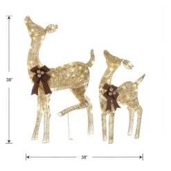 38 In. And 28 In. Pre-Lit Fawn With Doe Decoration 9 38 In. And 28 In. Pre-Lit Fawn With Doe Decoration -Christmas Trees Sales DF 105014U Silo Dim