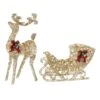 48 In. Champagne Reindeer Pulling 38 In. Sleigh