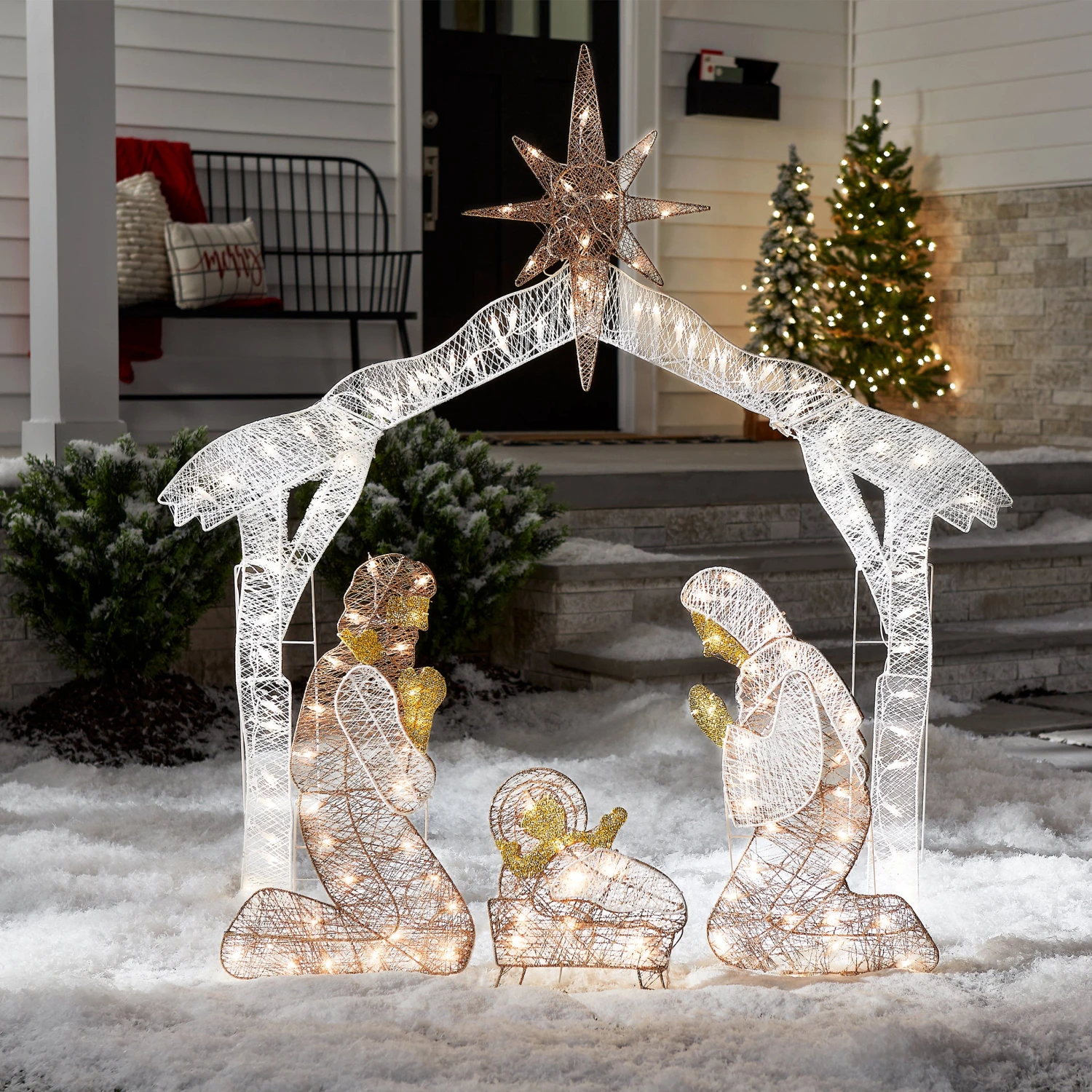 55 In. Crystal Splendor Prelit Nativity Set 2 55 In. Crystal Splendor Prelit Nativity Set - Image 2