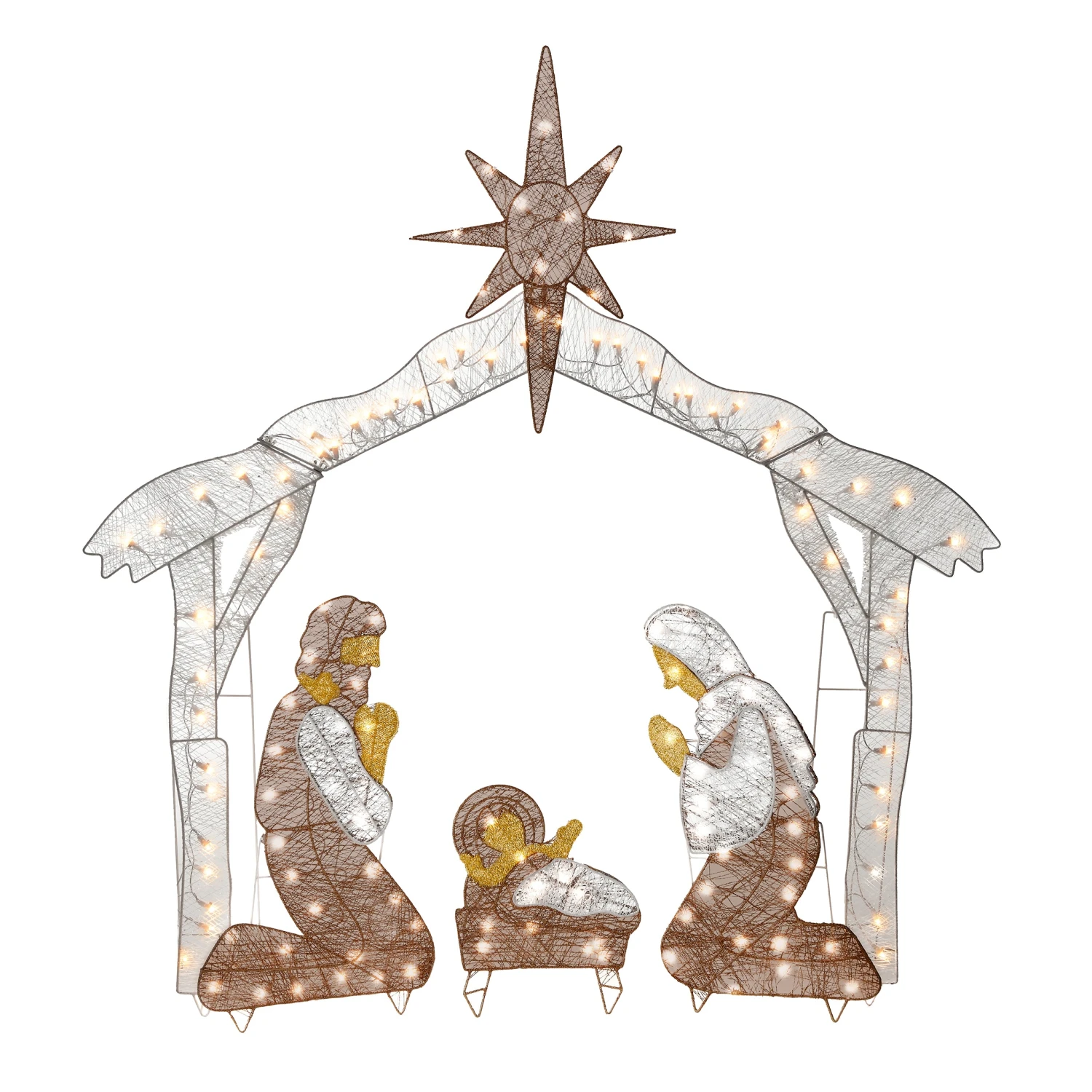 55 In. Crystal Splendor Prelit Nativity Set 1 55 In. Crystal Splendor Prelit Nativity Set