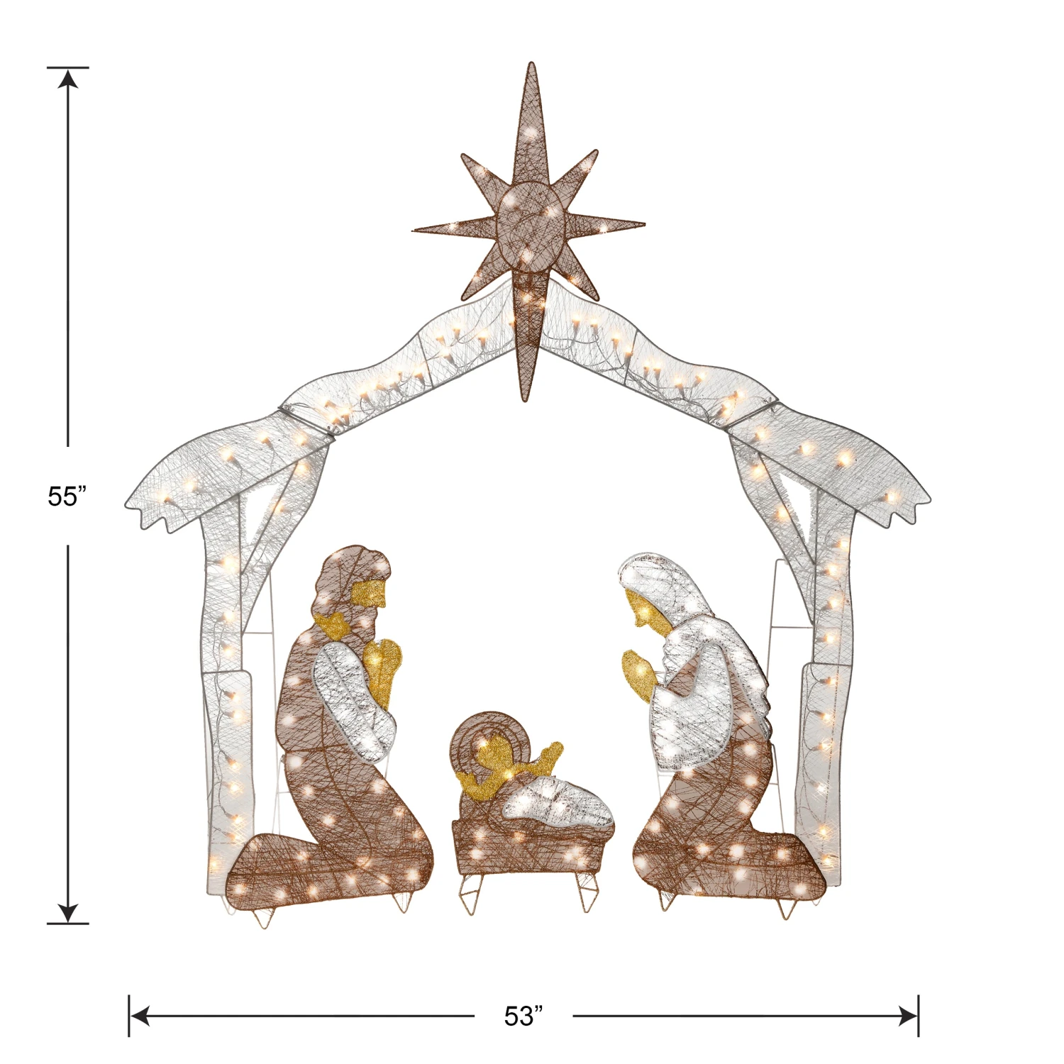 55 In. Crystal Splendor Prelit Nativity Set 5 55 In. Crystal Splendor Prelit Nativity Set - Image 5