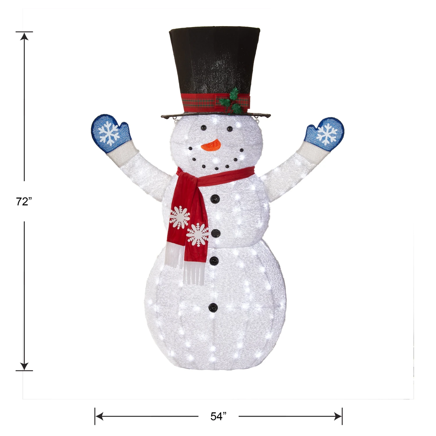 72 In. Snowman Decoration With White LED Lights 4 72 In. Snowman Decoration With White LED Lights - Image 4
