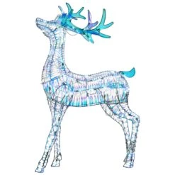 48 In. Pre Lit Iridescent Reindeer Decoration With Cool White LED Lights