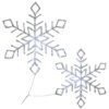 24 In. Pre Lit Diamond Tip Snowflake Decorationvwith Cool White LED Lights