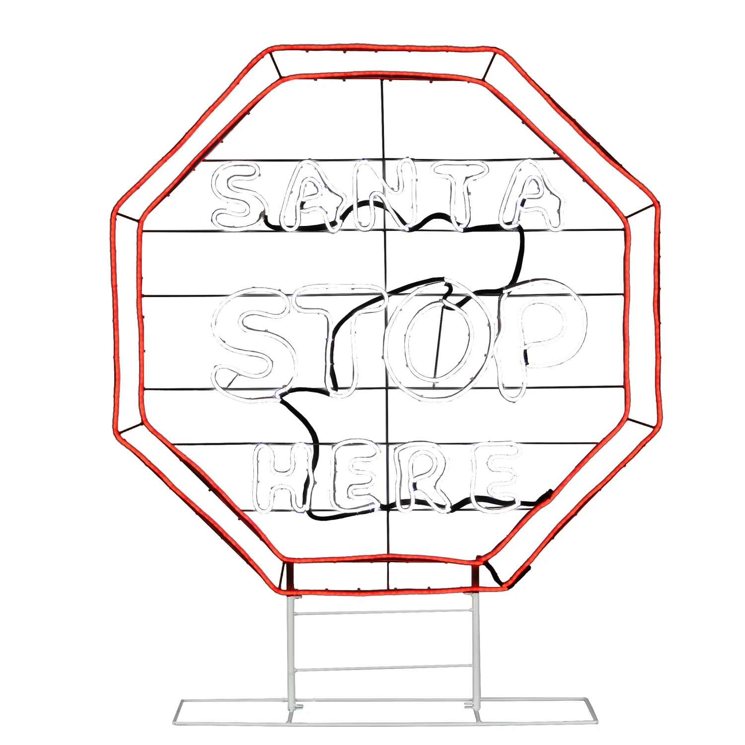 44 In. LED Light Strip “Santa Stop Here In. Sign 1 44 In. LED Light Strip “Santa Stop Here In. Sign