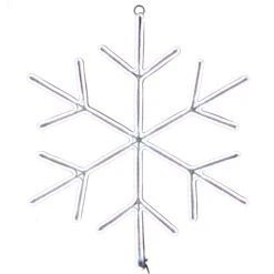 16 In. Neon Styled Snow Flake Decoration With White LED Lights