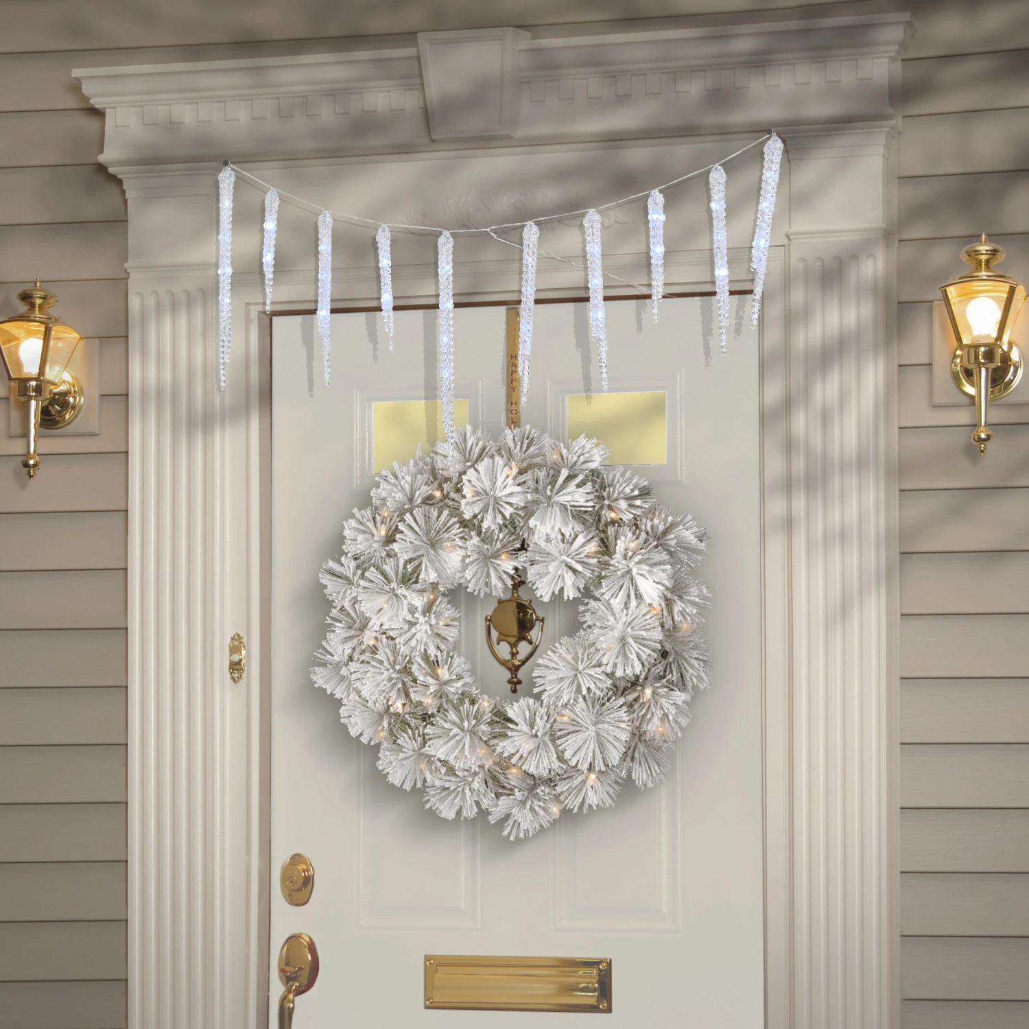 16 In. Ice Crystals Icicles With Micro LED Lights, Set Of 10 2 16 In. Ice Crystals Icicles With Micro LED Lights, Set Of 10 - Image 2