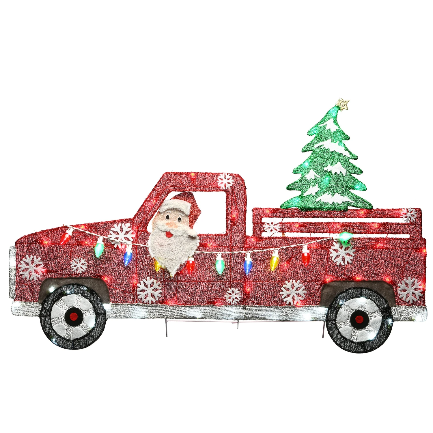 27 In. Pre-Lit Santa In Red Truck 1 27 In. Pre-Lit Santa In Red Truck