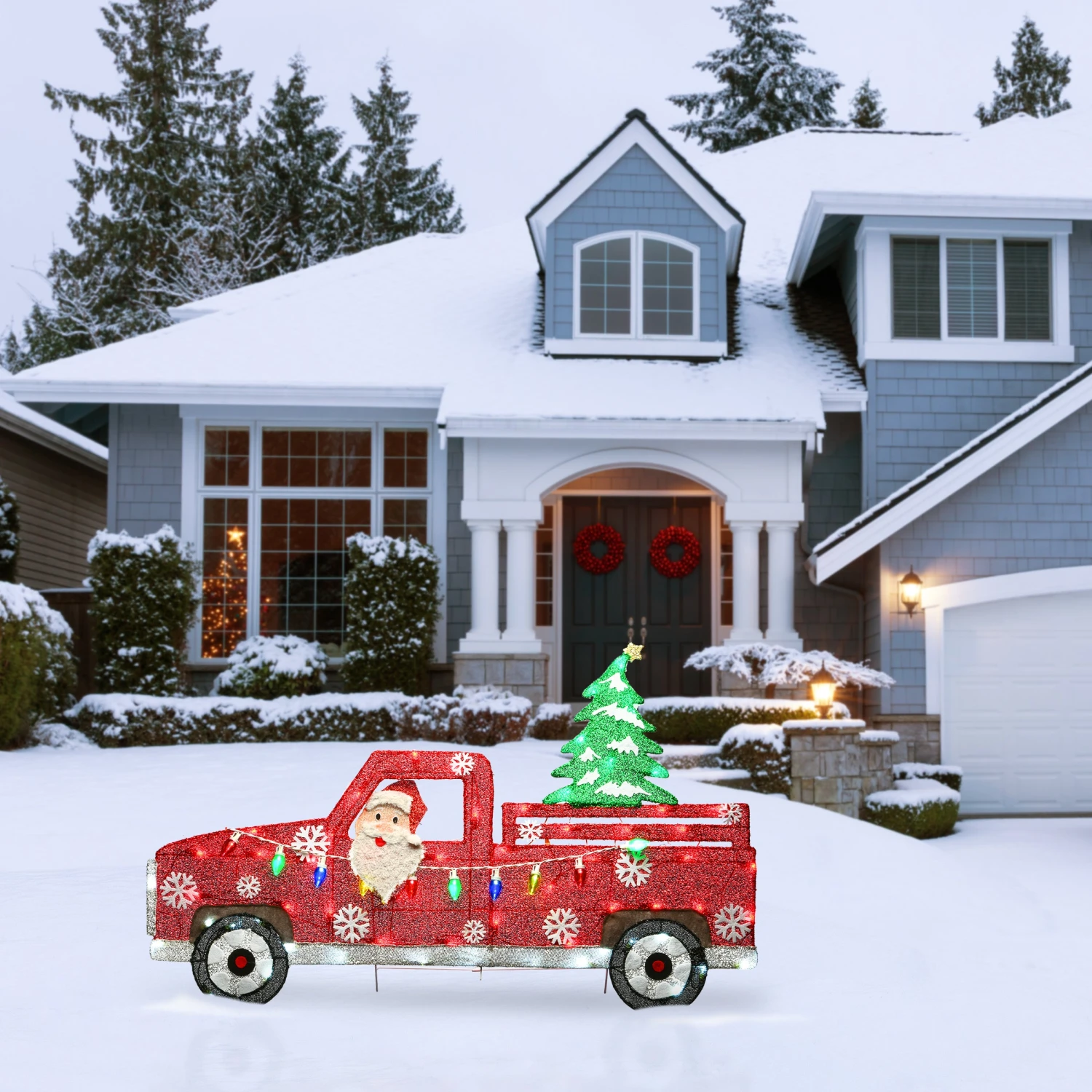 27 In. Pre-Lit Santa In Red Truck 2 27 In. Pre-Lit Santa In Red Truck - Image 2
