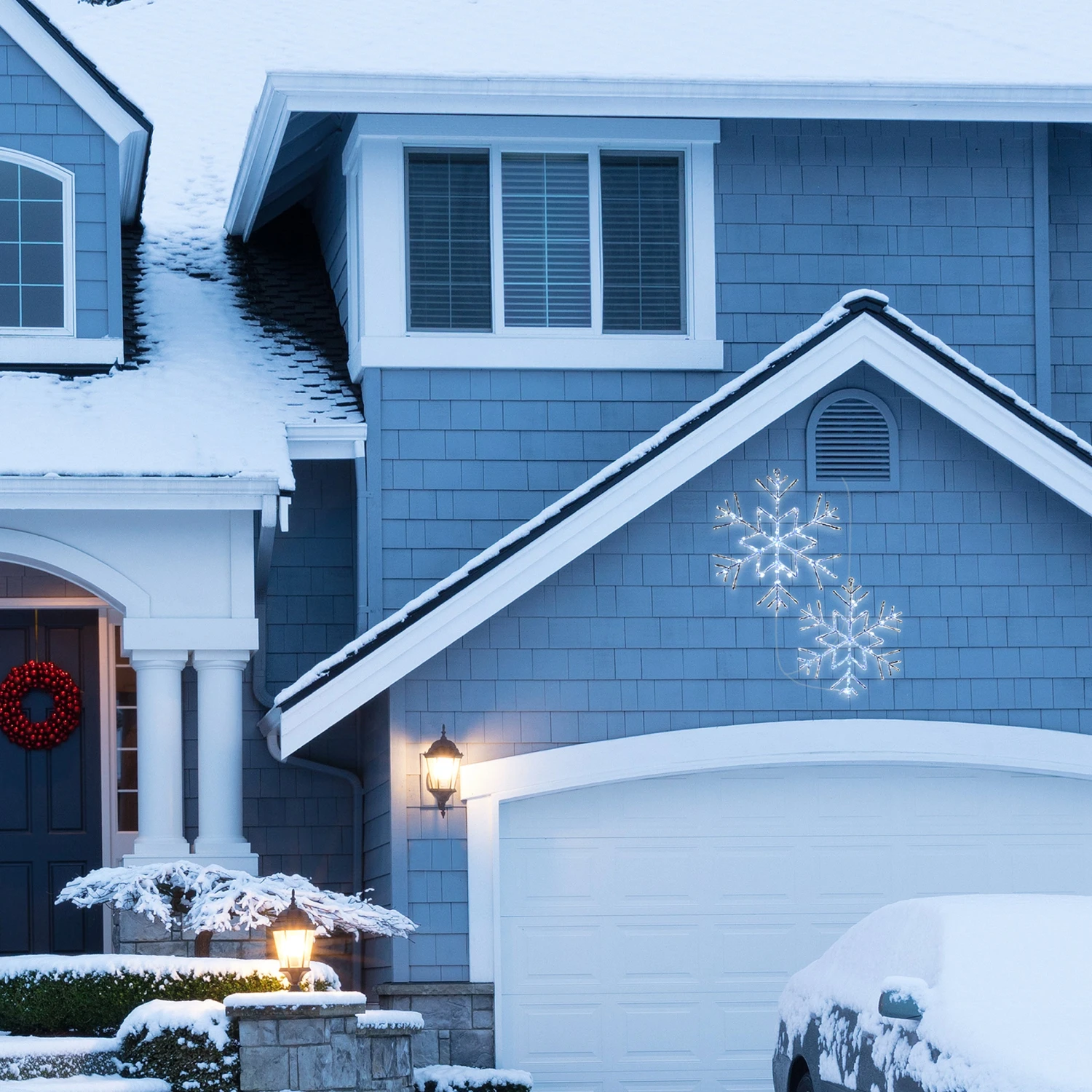 24 In. Pre Lit Six Point Star Snowflake Decoration With Cool White LED Lights 2 24 In. Pre Lit Six Point Star Snowflake Decoration With Cool White LED Lights - Image 2