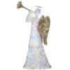 60 In. Trumpeting White Angel With Multicolor LED Lights