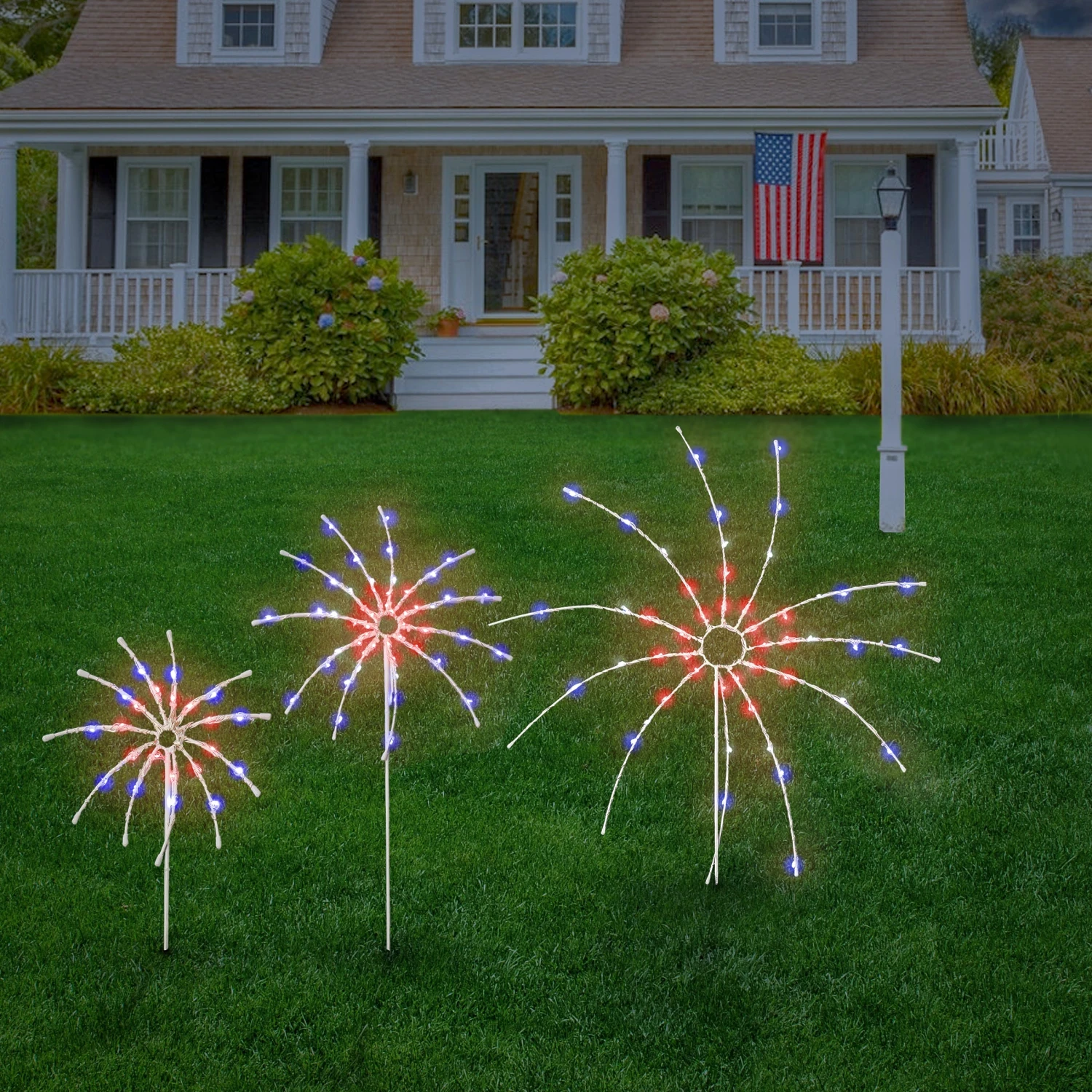 16 In. 24 In. 36 In. Patriotic Light Up Fireworks Lawn Decor With LED Lights 2 16 In. 24 In. 36 In. Patriotic Light Up Fireworks Lawn Decor With LED Lights - Image 2