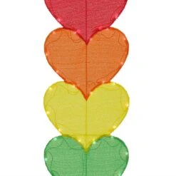 63 In. Valentine's Stacked Rainbow Hearts Decoration With LED Lights -Christmas Trees Sales DF 22060001L 3