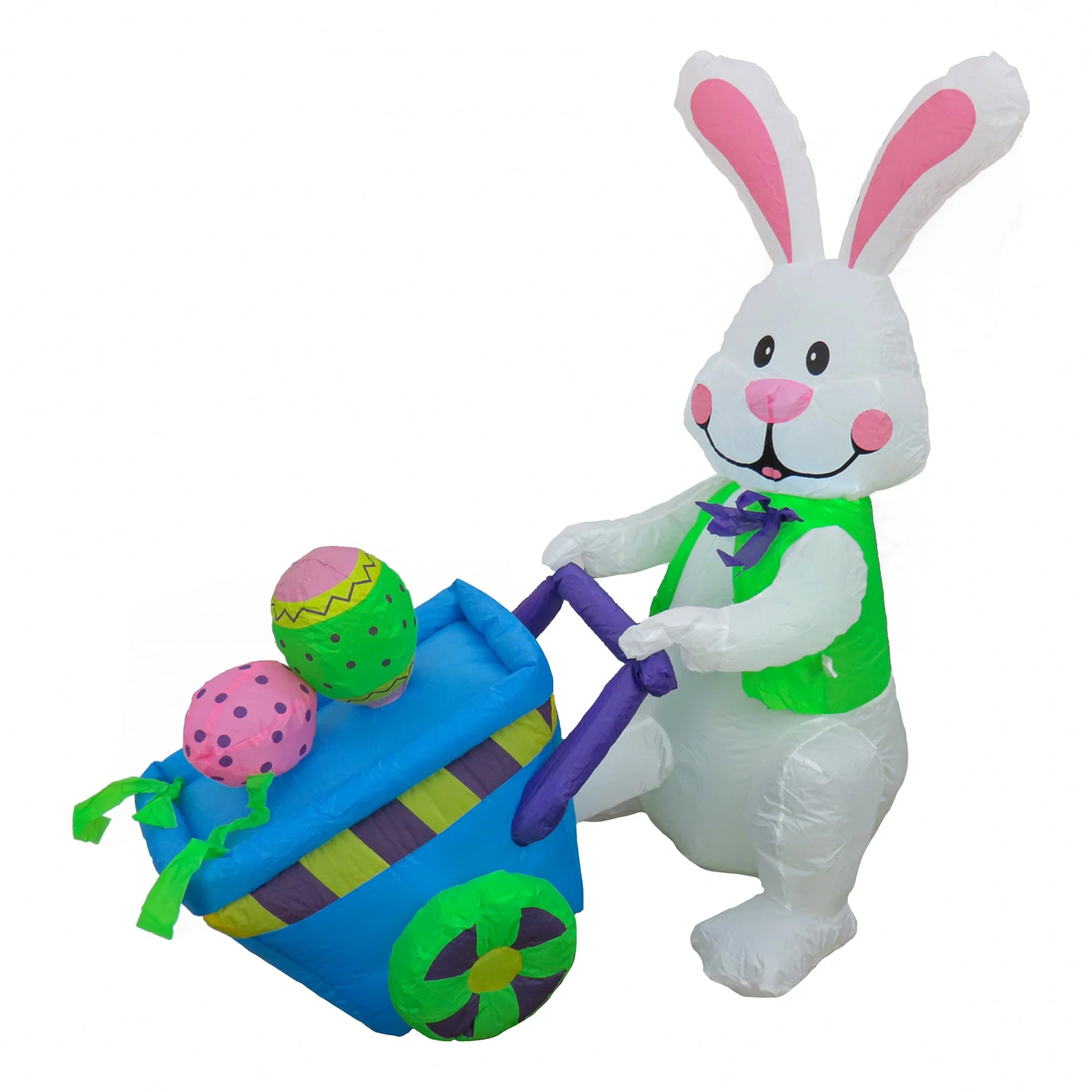 4 Ft. Inflatable Easter Bunny With Wheelbarrow Decoration 1 4 Ft. Inflatable Easter Bunny With Wheelbarrow Decoration