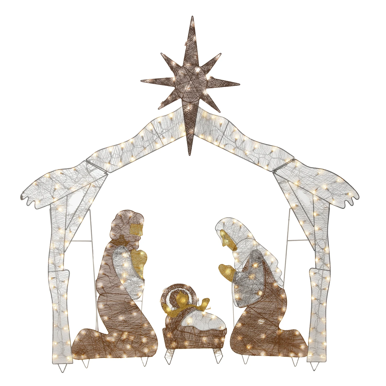 72 In. Nativity Scene With White LED Lights 1 72 In. Nativity Scene With White LED Lights