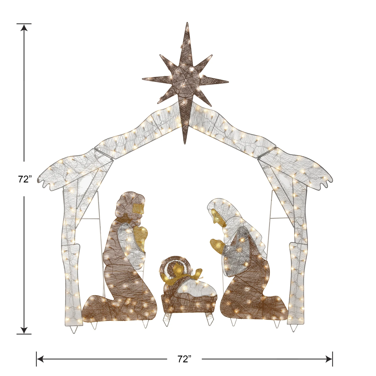 72 In. Nativity Scene With White LED Lights 5 72 In. Nativity Scene With White LED Lights - Image 5