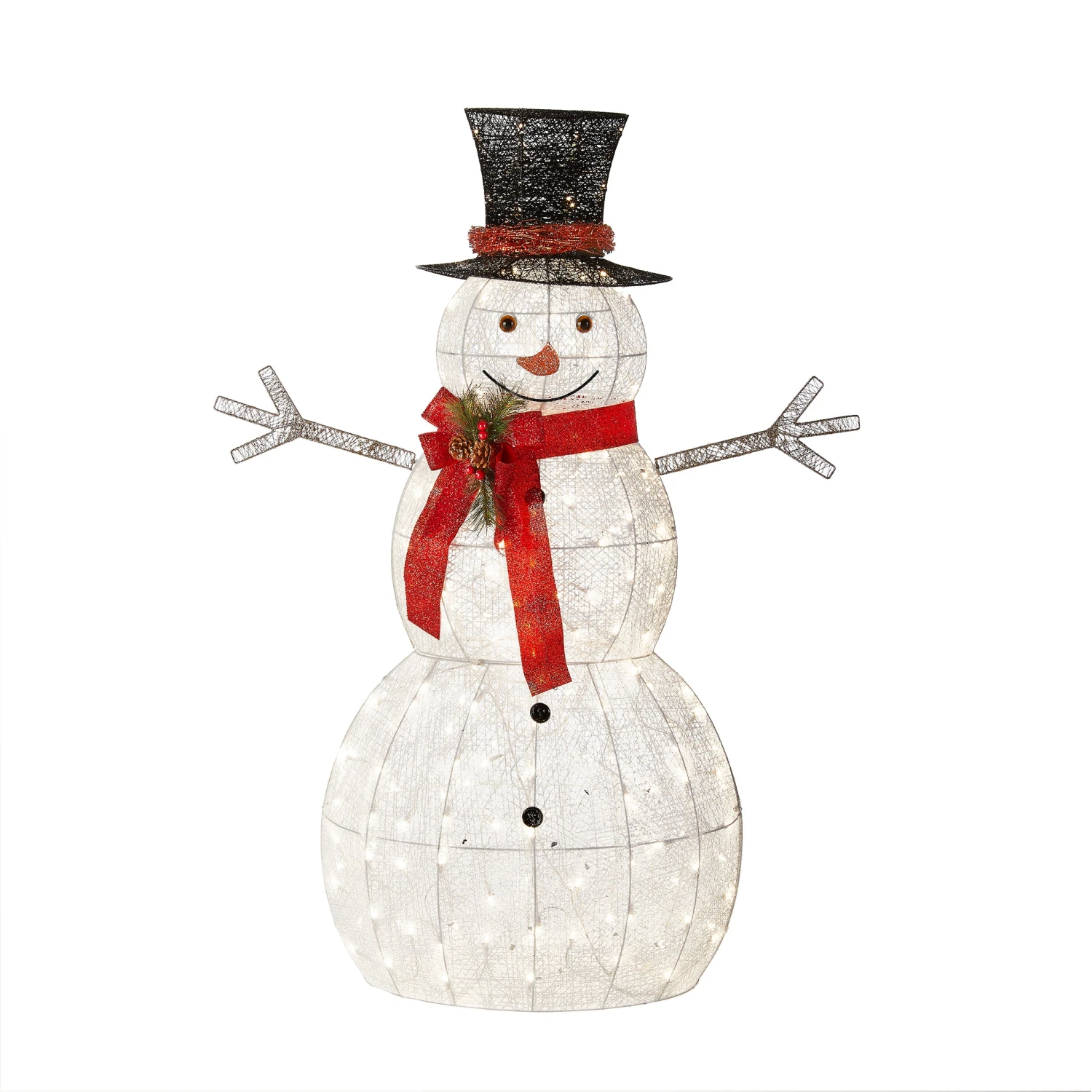 60 In. Snowman Decoration With Warm White LED Lights 1 60 In. Snowman Decoration With Warm White LED Lights