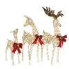 60 In., 52 In. And 36 In. Champagne Glitter Deer Family With 370 Warm White LED Lights