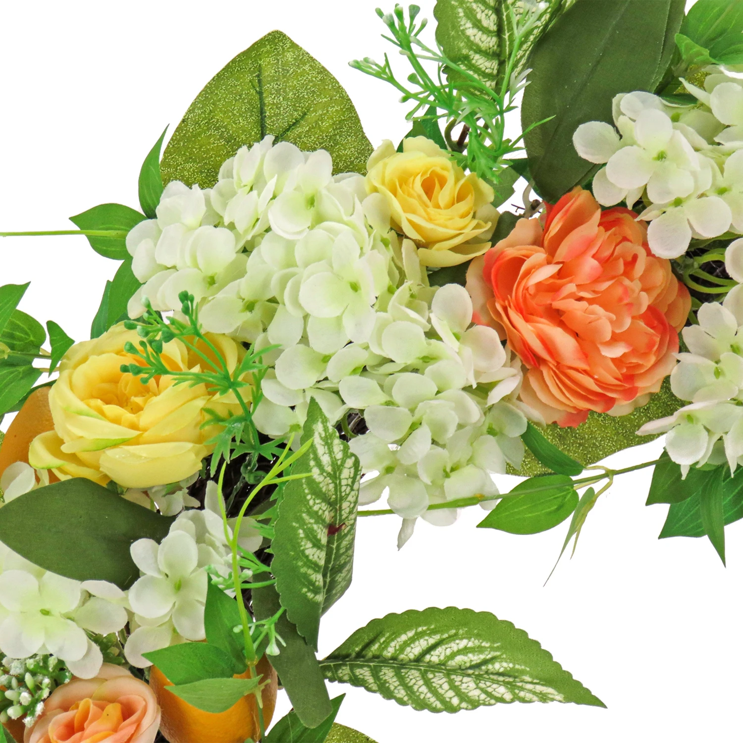 24 In.Spring Wreath With Lemons, Hydrangeas, And Buttercups 3 24 In.Spring Wreath With Lemons, Hydrangeas, And Buttercups - Image 3