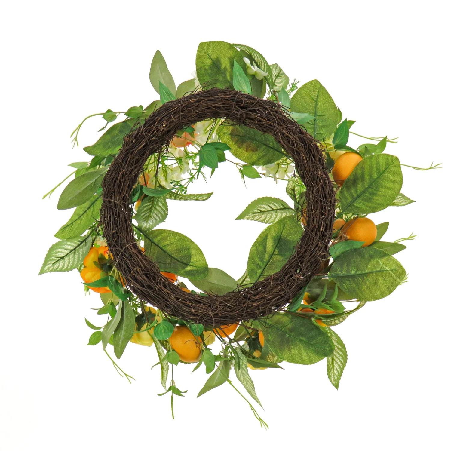 24 In.Spring Wreath With Lemons, Hydrangeas, And Buttercups 4 24 In.Spring Wreath With Lemons, Hydrangeas, And Buttercups - Image 4