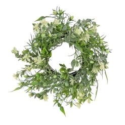 14 In.Spring Table Wreath With Mixed Foliage And Blossom
