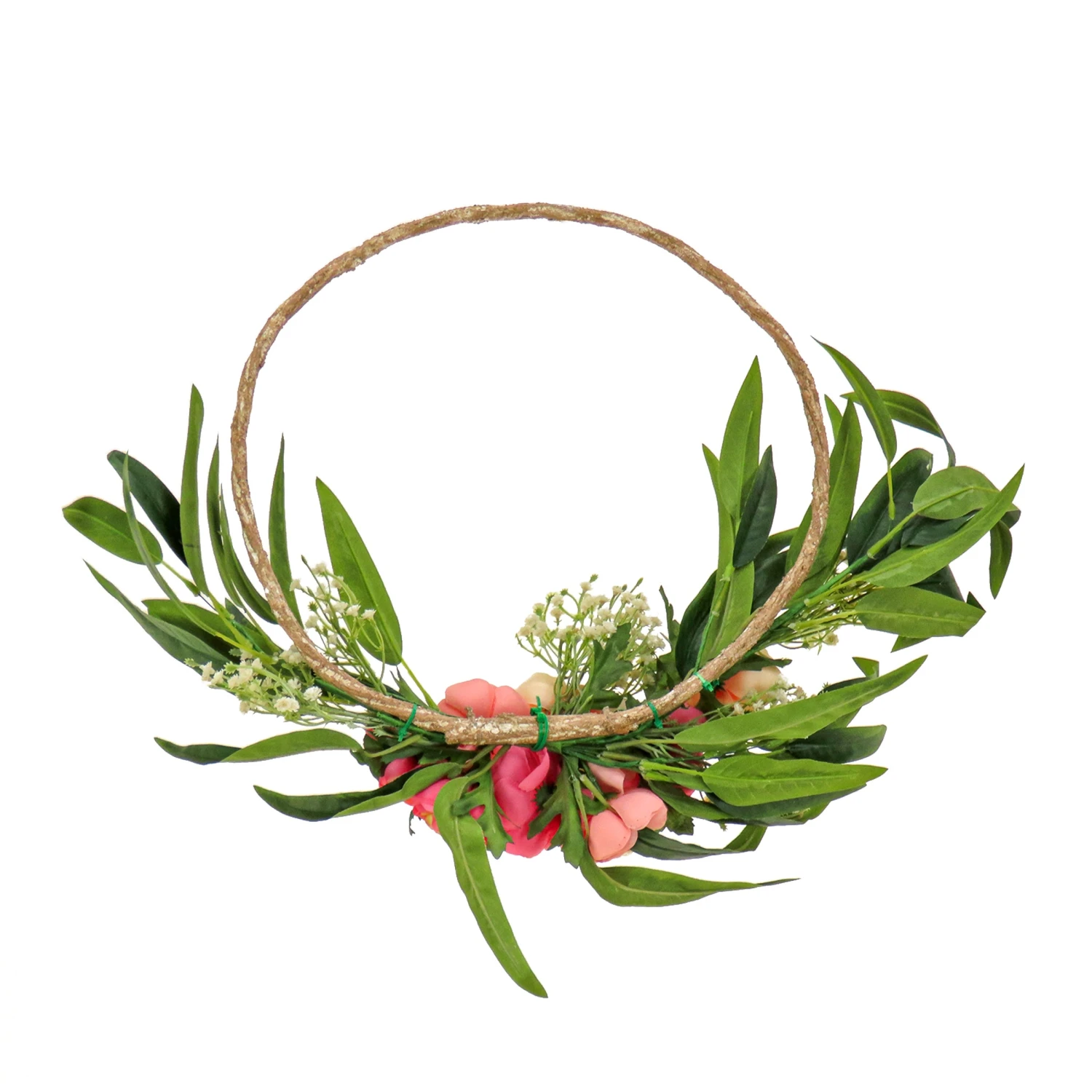 16 In. Spring Hoop Wreath With Eucalyptus And Buttercups 4 16 In. Spring Hoop Wreath With Eucalyptus And Buttercups - Image 4