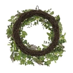 24 In. Spring Wreath With Mixed Flower Blooms And Flowing Green Stems -Christmas Trees Sales DL87 45F22182 1 4