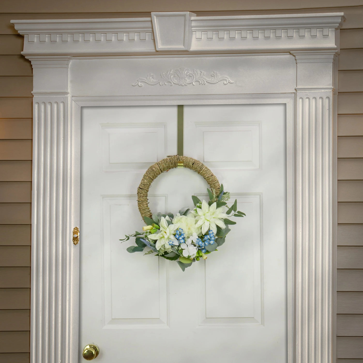 20 In. Spring Hoop Wreath With Dahlia, Peony, And Hydrangea Blooms 2 20 In. Spring Hoop Wreath With Dahlia, Peony, And Hydrangea Blooms - Image 2