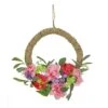 16 In. Spring Hoop Wreath With Peony, Rose, And Globe Flower Blooms