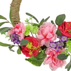 16 In. Spring Hoop Wreath With Peony, Rose, And Globe Flower Blooms -Christmas Trees Sales DL87 45F22203 1 3