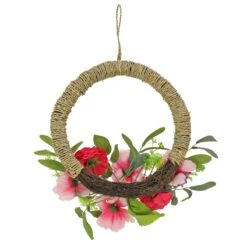 16 In. Spring Hoop Wreath With Peony, Rose, And Globe Flower Blooms -Christmas Trees Sales DL87 45F22203 1 4