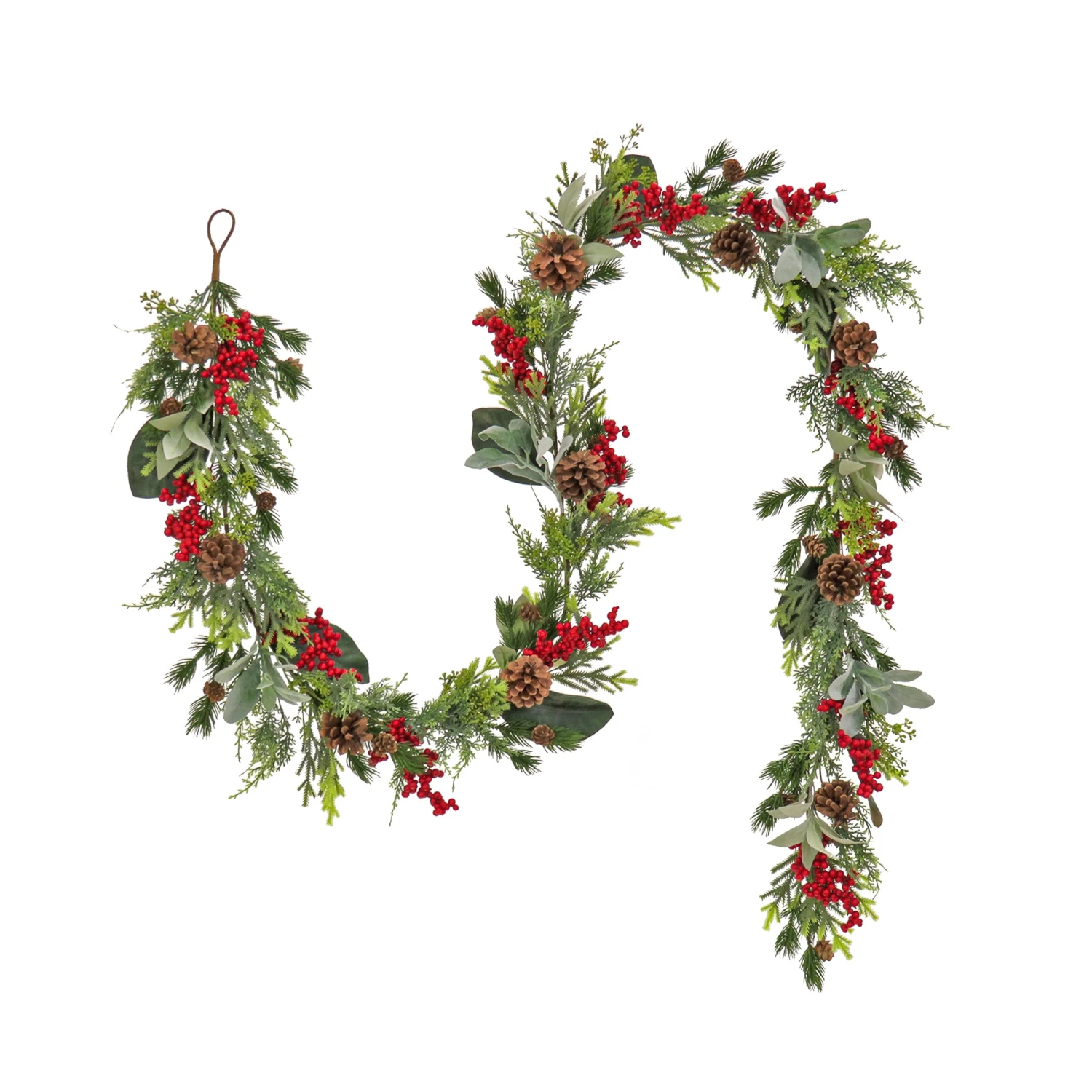9 Ft. HGTV Home Collection Berries And Greenery Garland 1 9 Ft. HGTV Home Collection Berries And Greenery Garland