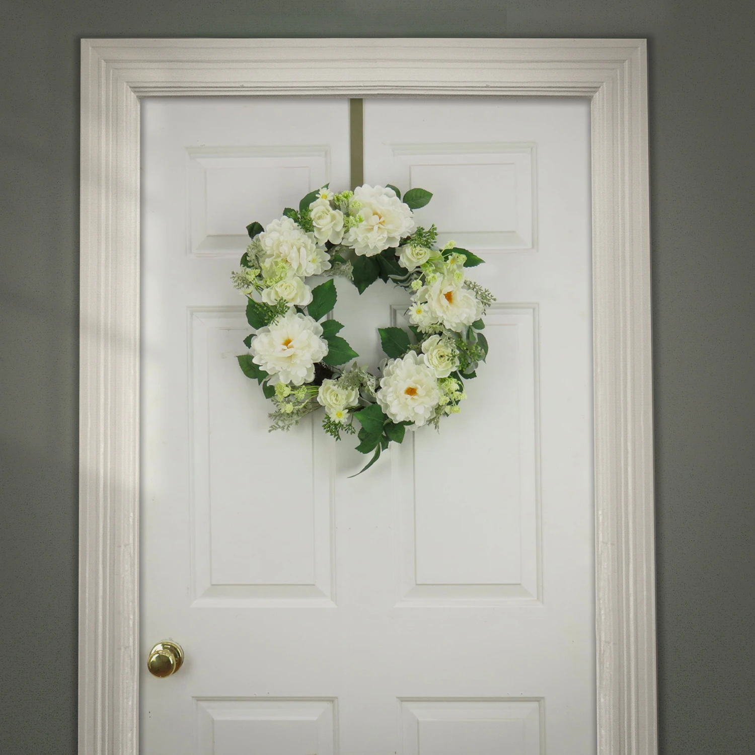 22 In. Spring Wreath With Daisy, Peony, And Buttercup Blooms 2 22 In. Spring Wreath With Daisy, Peony, And Buttercup Blooms - Image 2