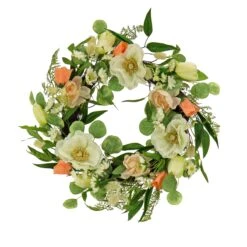 22 In. Spring Wreath With Tulip, Poppy, And Buttercup Blooms