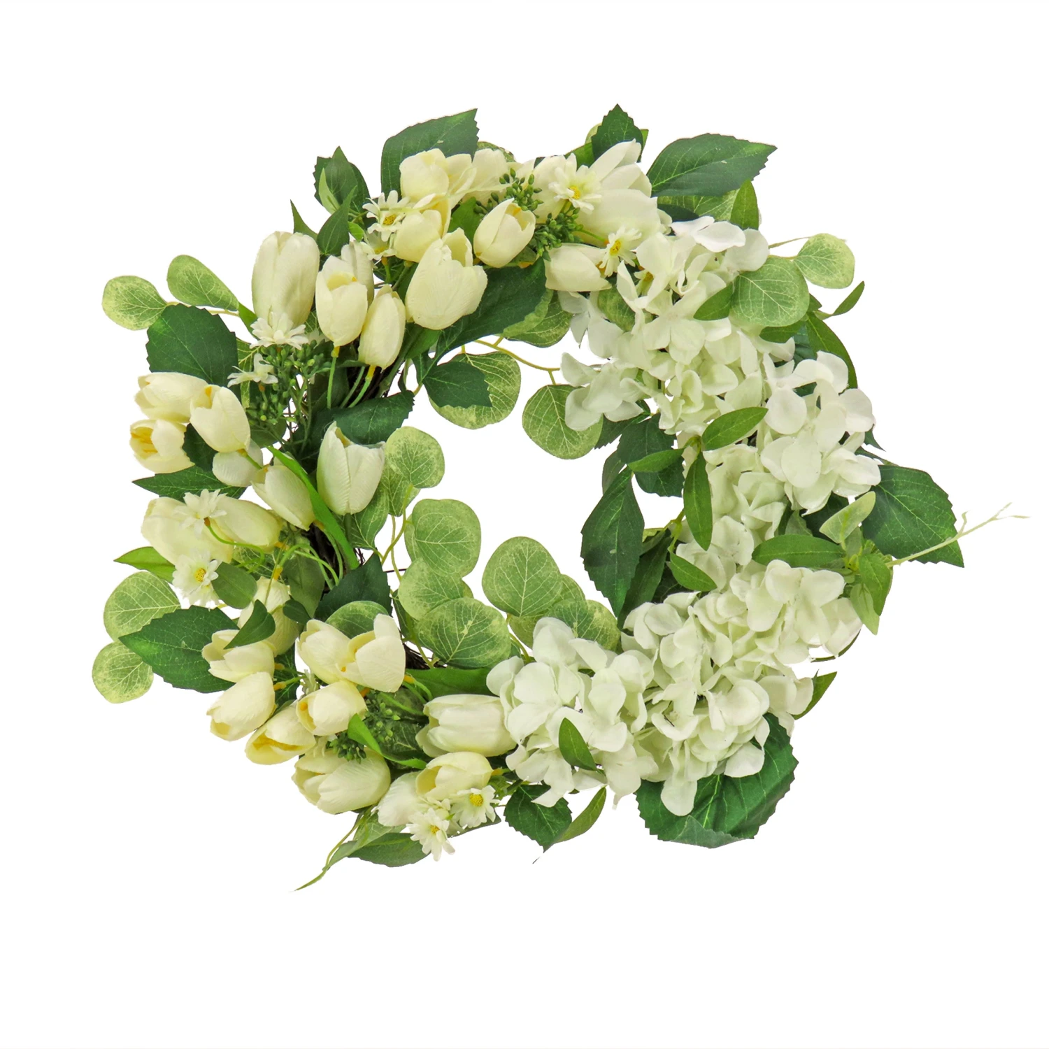 22 In. Spring Wreath With Tulip And Buttercup Blooms 1 22 In. Spring Wreath With Tulip And Buttercup Blooms