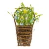 18 In. Easter Hanging Wall Basket Decorated With Pastel Eggs And Spring Flowers
