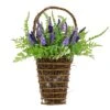 20 In. Spring Wall Hanging Basket With Astilbe Flowers, Ferns, Leafy Greens