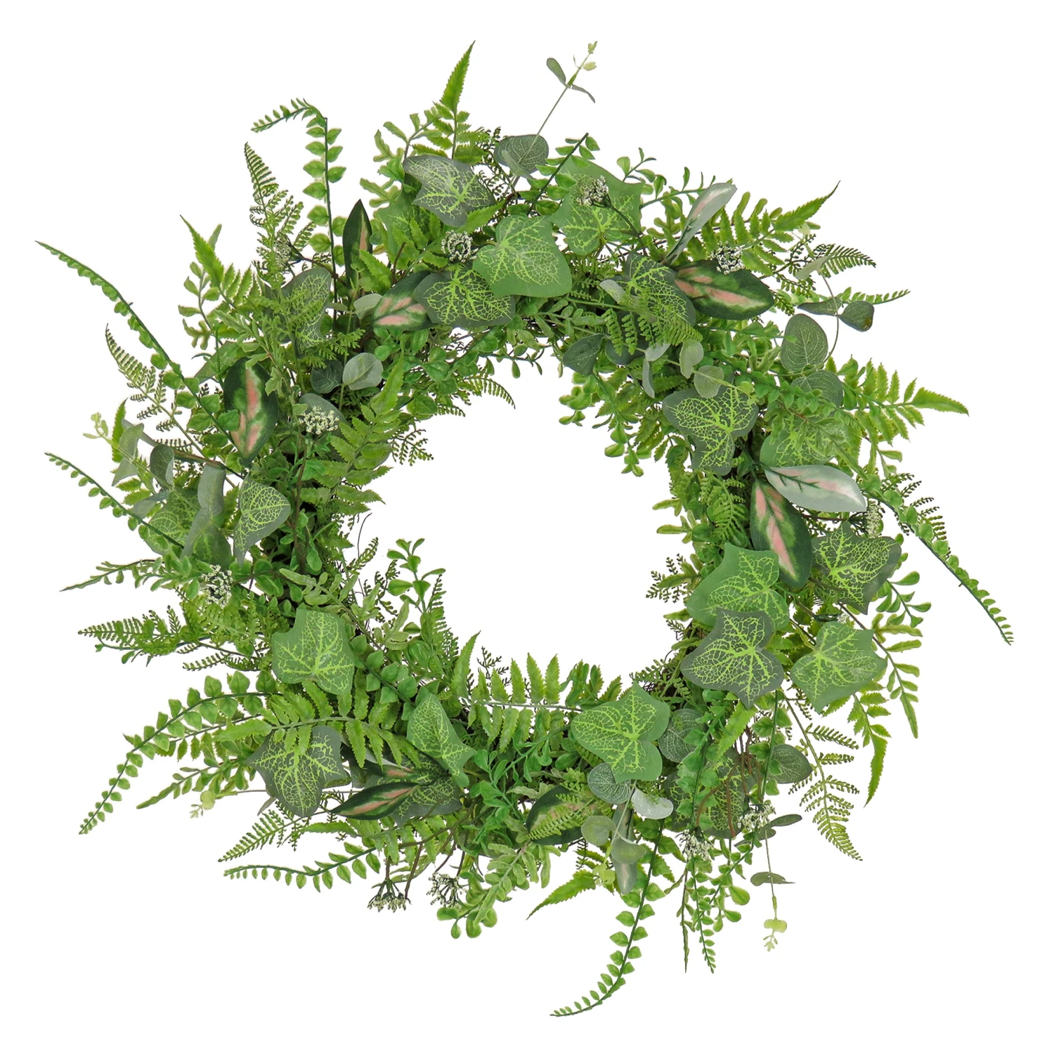 26 In. Spring Wreath With Mixed Leaves And Greenery? 1 26 In. Spring Wreath With Mixed Leaves And Greenery?