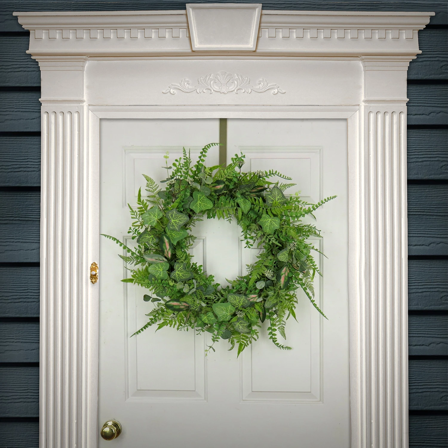 26 In. Spring Wreath With Mixed Leaves And Greenery? 2 26 In. Spring Wreath With Mixed Leaves And Greenery? - Image 2