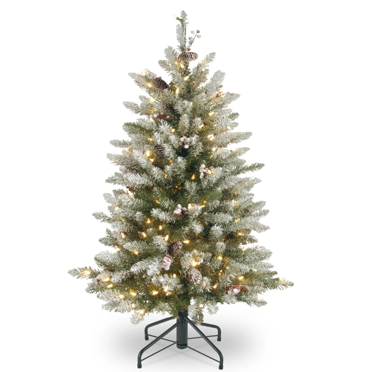 4.5 Ft. Pre-Lit Dunhill Fir Frosted Tree With Clear Lights 1 4.5 Ft. Pre-Lit Dunhill Fir Frosted Tree With Clear Lights