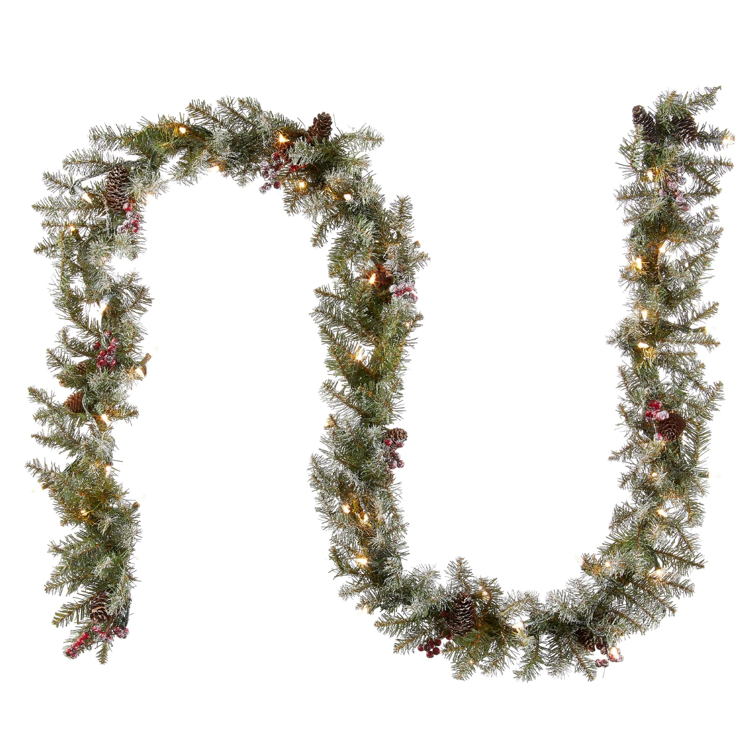 9 Ft. Pre-Lit Dunhill Fir Garland With Clear Lights 1 9 Ft. Pre-Lit Dunhill Fir Garland With Clear Lights