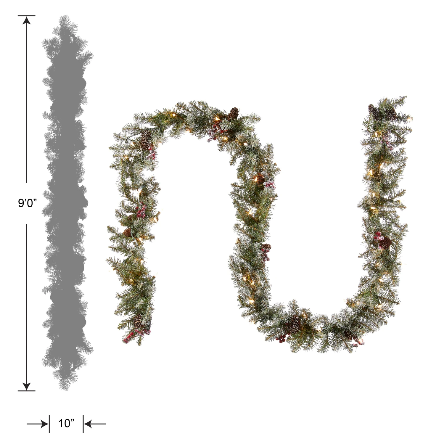 9 Ft. Pre-Lit Dunhill Fir Garland With Clear Lights 6 9 Ft. Pre-Lit Dunhill Fir Garland With Clear Lights - Image 6