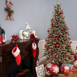 7.5 Ft. Pre-Lit Dunhill Fir Slim Tree With Clear Lights 11 7.5 Ft. Pre-Lit Dunhill Fir Slim Tree With Clear Lights -Christmas Trees Sales DUF 301 75 Deco